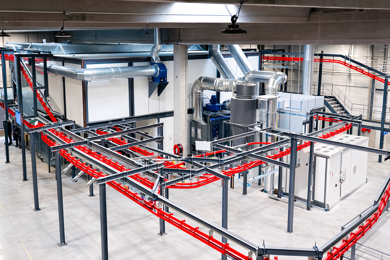 Ligne automatique de poudrage Eurotherm Benelux